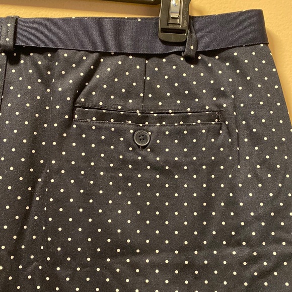 NWT Chaps Navy & White Polka Dot Skirt With Belt - Picture 6 of 10